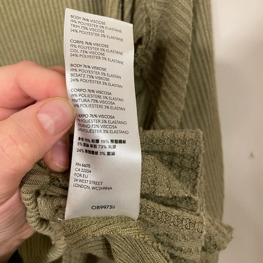 We the Free | Women's New Love Olive Green Scoop Back Ribbed Raw Hem Tank Large - Picture 5 of 8